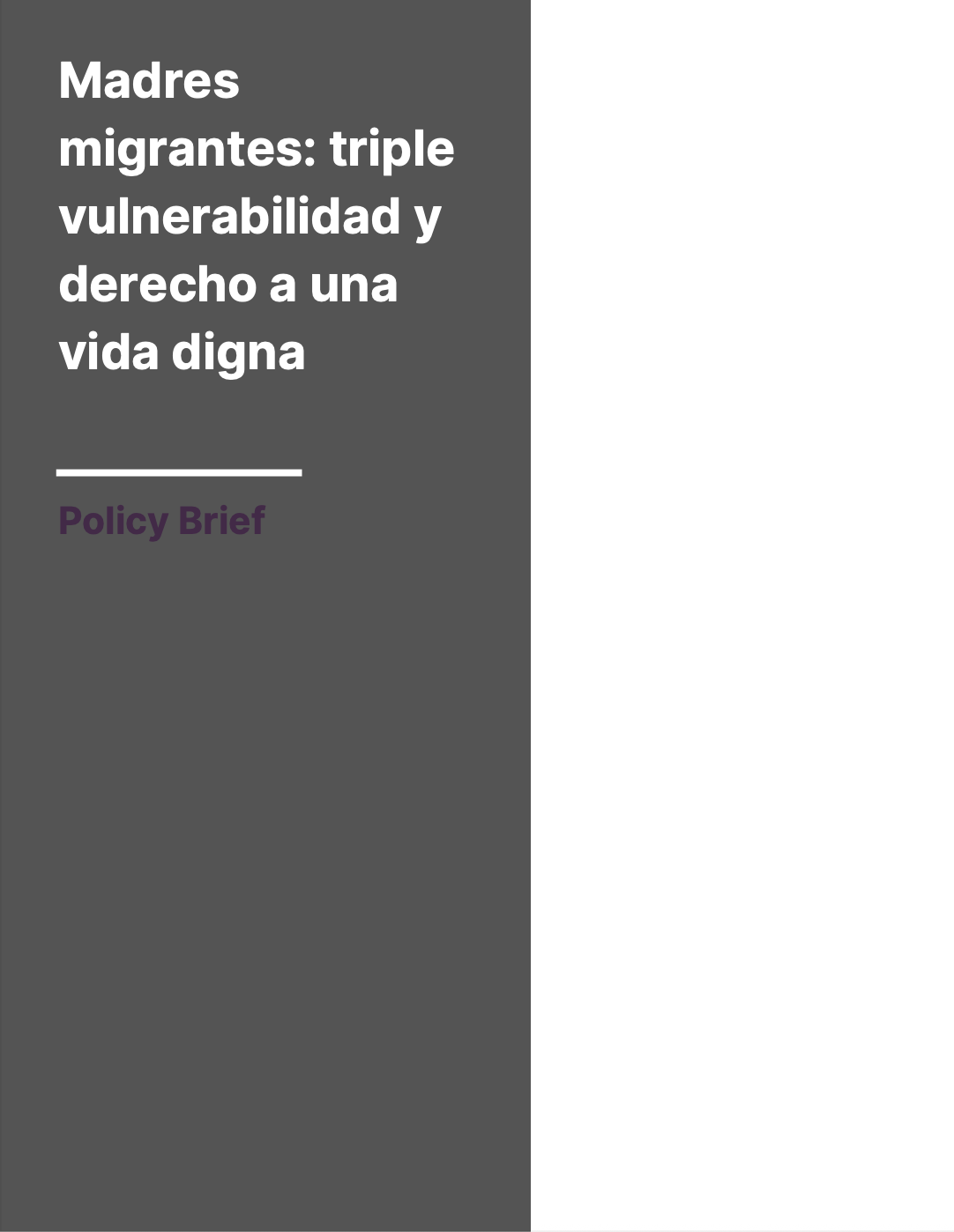 Madres migrantes: triple vulnerabilidad y derecho a una vida digna