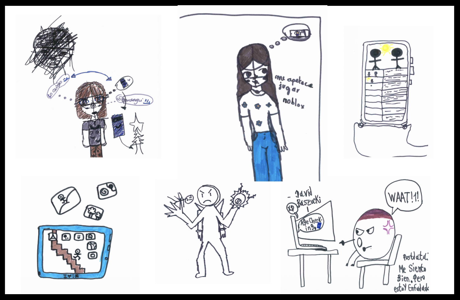 Dibujos de los jóvenes participantes