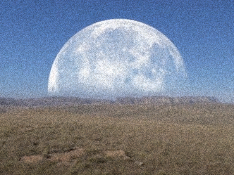 Detalle de una captura del video de la luna gigante por el artista @aleksey__nz